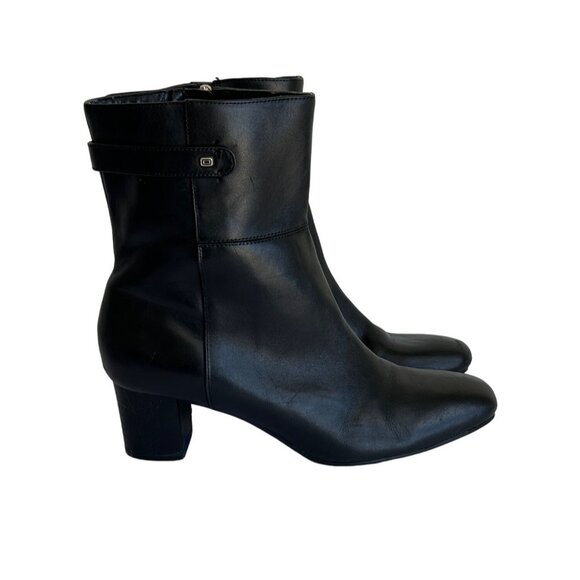 Bandalino Womens Black Leather Biker boots Ankle Boots Size 7.5M - Picture 2 of 12